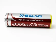 Акумулятор Li‑ion 14500 Purple X‑Balog 4.2V для ліхтарів та портативних пристроїв