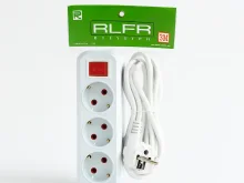 Удлинитель фильтр RLFR 16А, 3 розетки, 3 метра, с выключателем