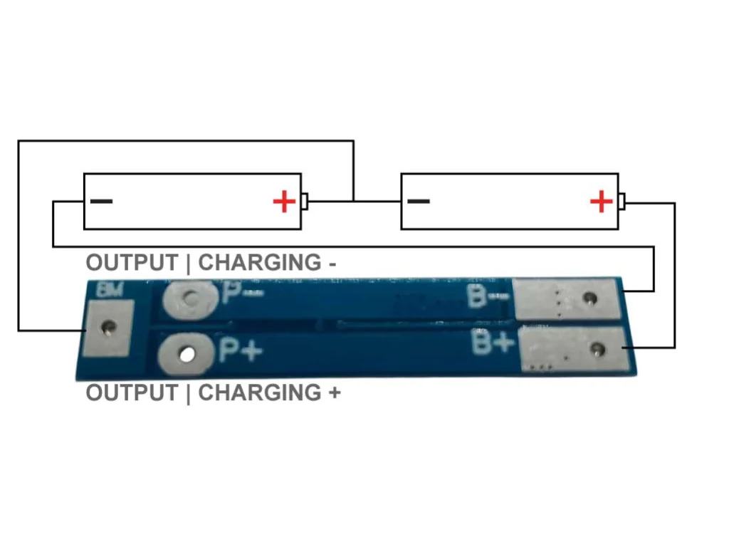 BMS контролер захисту для Li-ion акумуляторів 2S 7.4V 18650