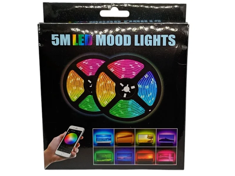 Светодиодная LED лента 5м с Bluetooth управлением через смартфон (APP BT) | RGB подсветка для комнаты, ТВ, декора